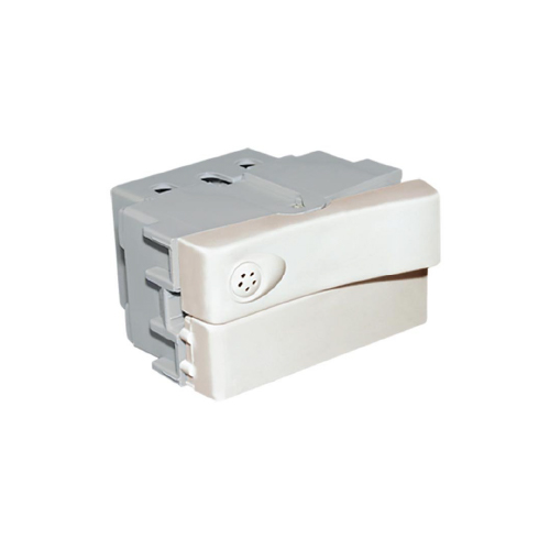 Interruptor unipolar 220V 10A 1 1/2 módulos blanco